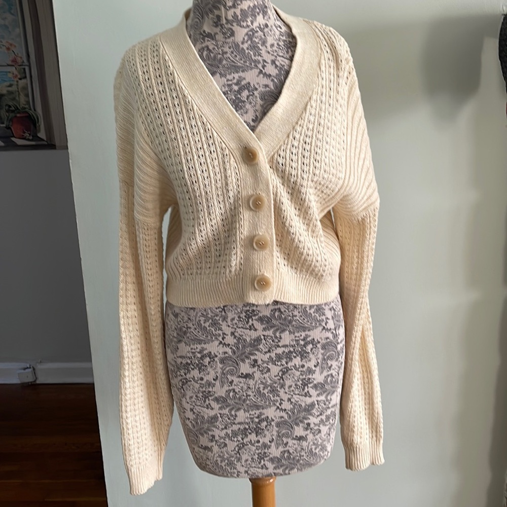 NWOT tags ASOS open stitch detail button cardigan